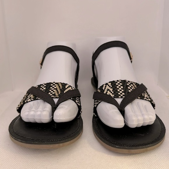 Toms Lexie Vegan Leather with Woven Fabric Sandal Size 6  - EUC - Picture 6 of 12